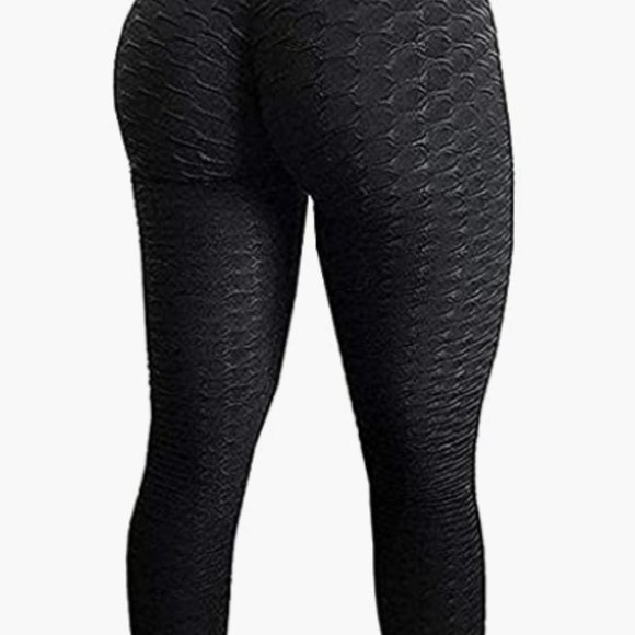 Women's High Waist Yoga Pants Tummy Control Workout Ruched Butt Lifting Stretchy - Picture 2 of 3